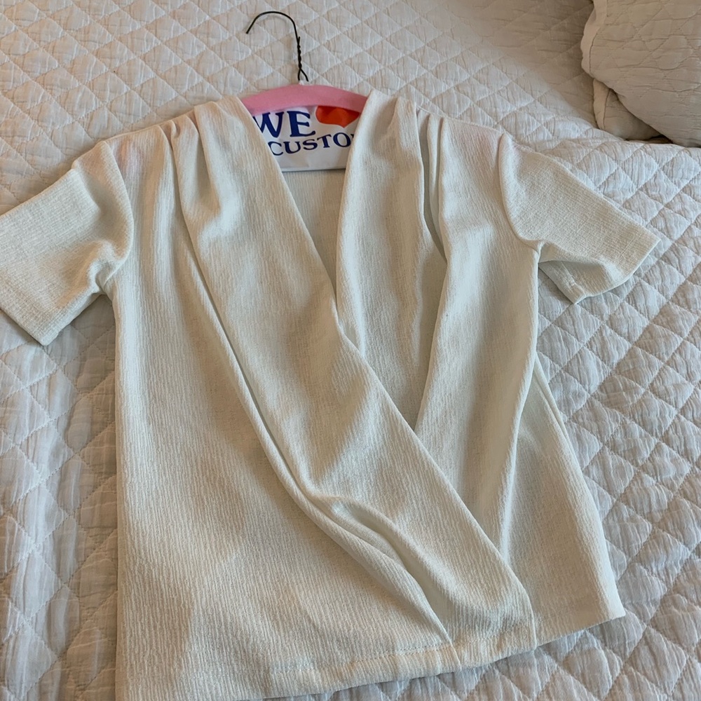Zara white crepe top